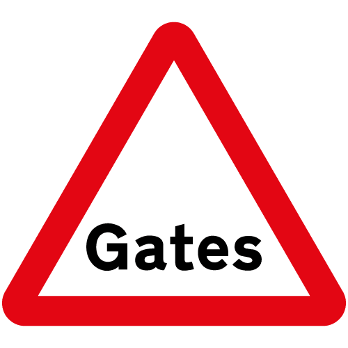 Gates-ahead-warning-Diag-554v3-sign-med - Archer Signs