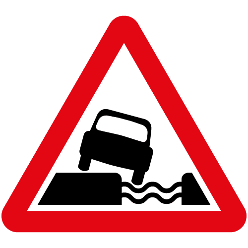 Water-coarse-alongside-road-ahead-Diag-555-1v1-sign-med - Archer Signs