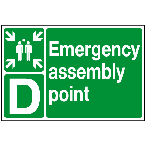 sc407c-d-med - Archer Signs Emergency assembly landscape - ident D