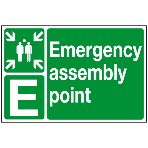 sc407c-e-med - Archer Signs Emergency assembly landscape - ident E
