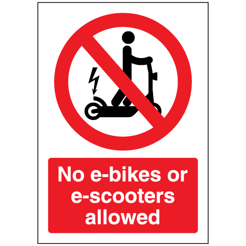 no e-bikes or e-scooters allowed