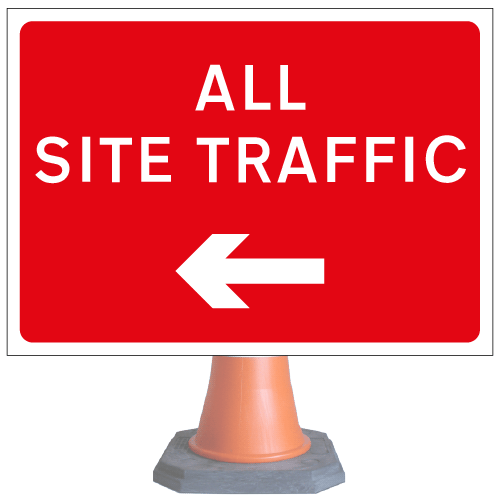 All Site Traffic Arrow Left Cone Sign||