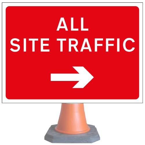 All Site Traffic Arrow Right Cone Sign||