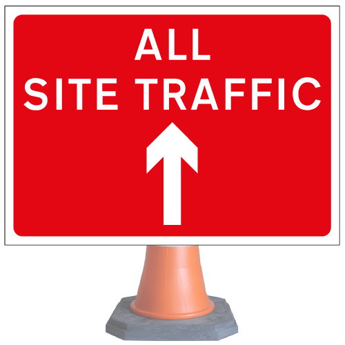 All Site Traffic Straight On Cone Sign||