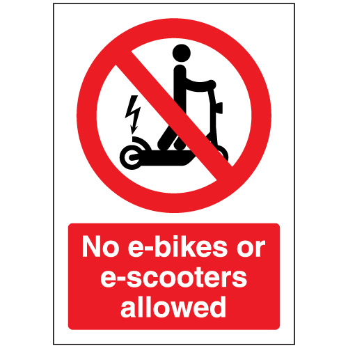 no e-bikes or e-scooters allowed