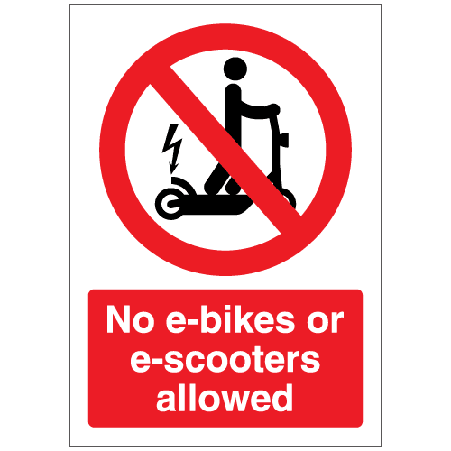 no e-bikes or e-scooters allowed